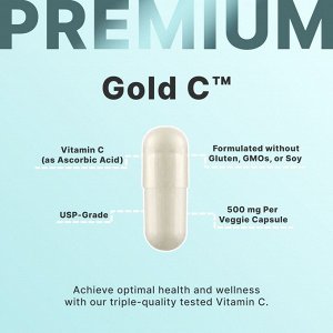 California Gold Nutrition, Gold C™, витамин C класса USP, 500 мг, 240 растительных капсул