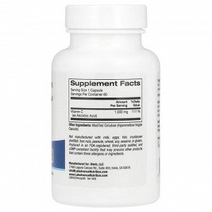 Lake Avenue Nutrition, витамин C, Quali®-C, 60 растительных капсул (1000 мг в 1 капсуле)