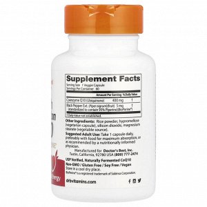 Doctor's Best, коэнзим Q10 с высокой степенью усвоения, с BioPerine, 400 мг, 60 вегетарианских капсул