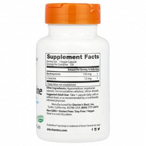 Doctor's Best, бенфотиамин 150, с BenfoPure, 150 мг, 120 вегетарианских капсул