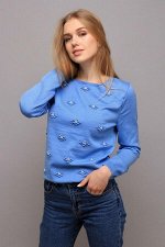 Джемпер Цветы василёк