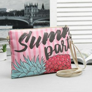 Сумка-клатч с принтом "Summer party", искусственная кожа