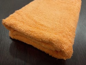 Махровое полотенце 50*90 см хлопок цвет Мандарин