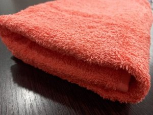 Махровое полотенце 50*90 см хлопок цвет Яркий мандарин