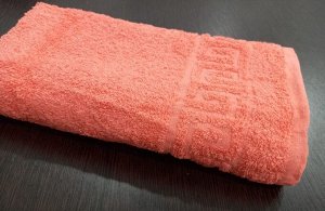 Махровое полотенце 50*90 см хлопок цвет Яркий мандарин