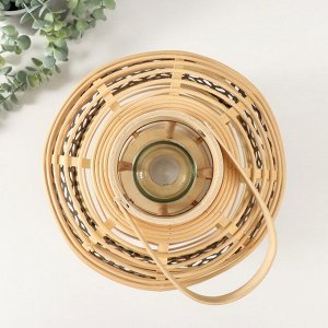 Подсвечник-фонарь на 1 свечу «Соты», ротанг, металл, 32.5x25x25 см