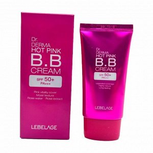 LEBELAGE DR.DERMA HOT PINK B.B CREAM SPF50+ PA+++ (30ml), Солнцезащитный BB крем с экстрактом розы (30мл)