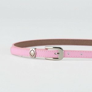 Ремень женский, ширина - 1,4 см, пряжка металл, 2 строчки, цвет розовый