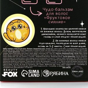 Подарочный набор «По знаку зодиака я - котик», шампунь и бальзам для волос, 2x100 мл, Beauty Fox