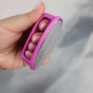 Пилка для пяток, двусторонняя, металлическая/наждачная, 8.5 см, МИКС