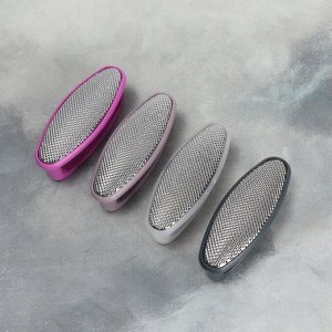 Пилка для пяток, двусторонняя, металлическая/наждачная, 8.5 см, МИКС