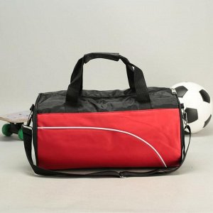 Спортивная сумка, отдел на молнии, длинный ремень, цвет красный/чёрный
