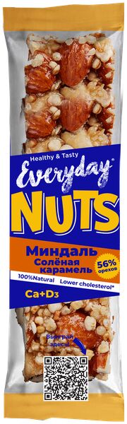 Ореховый батончик EVERYDAY NUTS Миндаль-Соленая карамель 40 гр