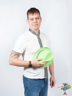шляпа Стиляга, цвет неоново-зеленый,  высота 11см,объем головы 58-60 см