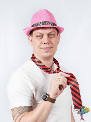 шляпа Стиляга, цвет розовый,  высота 11см,объем головы 58-60 см