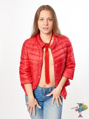 галстук из бусин Роскошь, кристалл красный (ТМ Lisena)