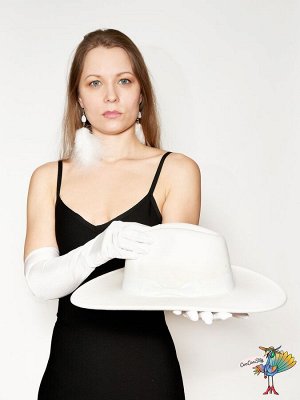 серьги перья Белые, фурнитура цвет золото, длина 16 см