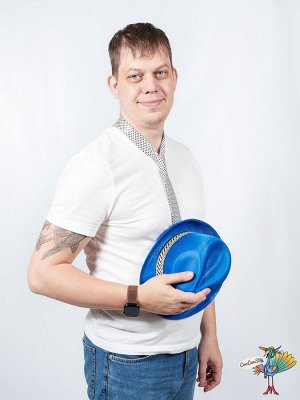 шляпа Стиляга, цвет синий, ог 58 см