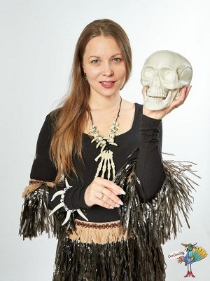 череп Белый пластиковый, 19х16х15 см