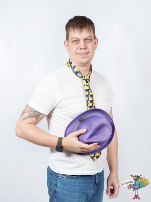 шляпа Стиляга, цвет фиолетовый, высота 11см,объем головы 58-60 см