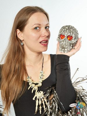 череп Светящийся глаз черепа, эпоксидная смола, 14х12х7 см