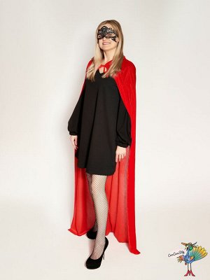 Плащ бархатный красный, длина 150 см, р-р L