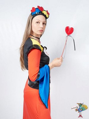 Костюм потрясающей королевы Червей One Size (платье, диадема, колье и палочка)