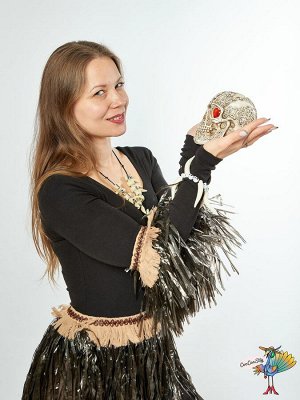 череп Светящийся глаз, эпоксидная смола, 14х12х7 см
