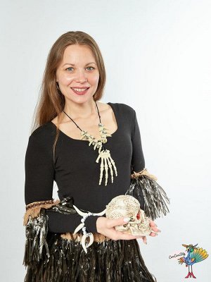 череп Светящийся глаз, эпоксидная смола, 14х12х7 см