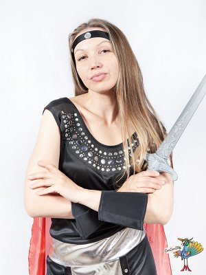костюм Римской воительницы, р-р XL (туника с плащом, нарукавники, повязка на голову)