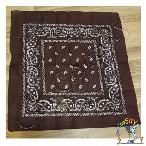 платок-бандана Ковбой, красный кофе, 55х55 см
