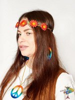 венок Хиппи с красными цветами