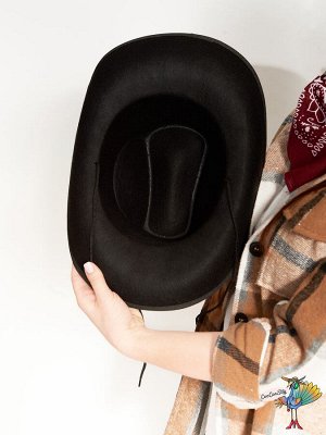 шляпа ковбойская Шериф черная, фетр р-р M ог 58-60 см