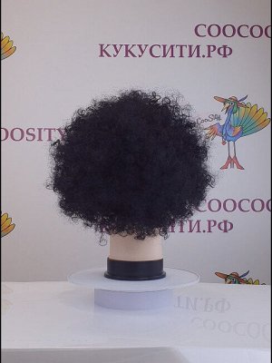 парик Афро кудри черный, искусственный волос