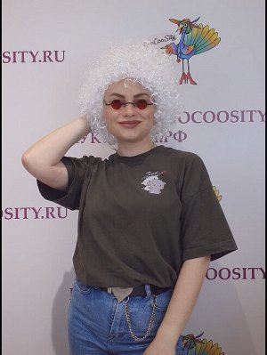 парик Афро кудри, белый, искусственный волос