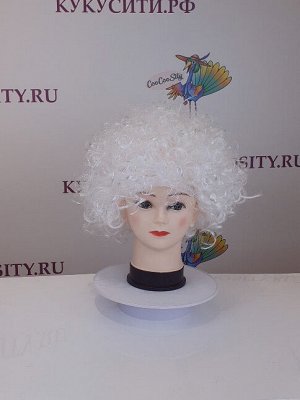 парик Афро кудри, белый, искусственный волос