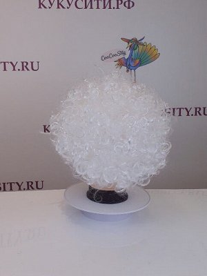 парик Афро кудри, белый, искусственный волос