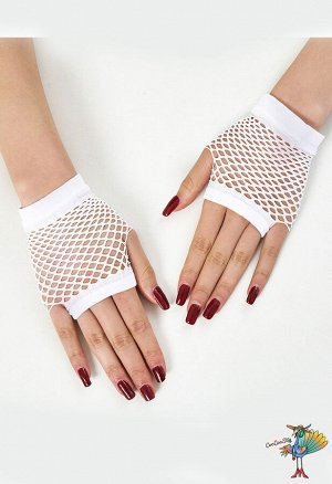 перчатки Сеточка белые, 11 см