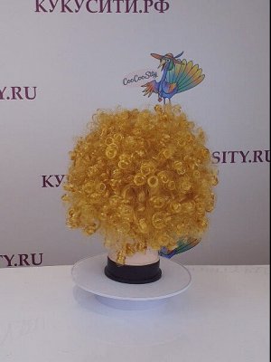 парик Афро кудри, золотой, искусственный волос