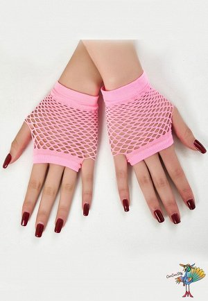 перчатки Сеточка розовые, 11 см
