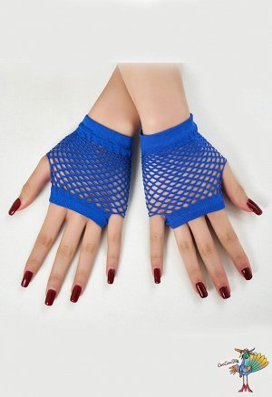 перчатки Сеточка синие, 11 см