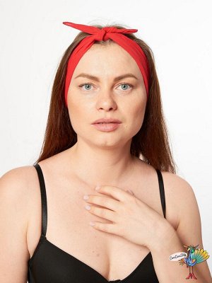 платок-бандана Однотонная красная, 55х55 см
