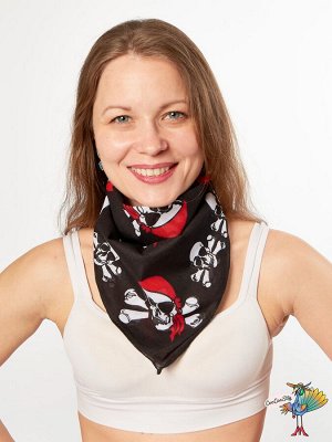 Mia Lover Платок-бандана Пиратская веселый роджер и череп с костями, №0063, 55х55 см