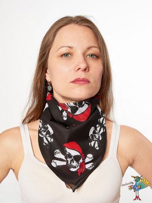Mia Lover Платок-бандана Пиратская веселый роджер и череп с костями, №0063, 55х55 см