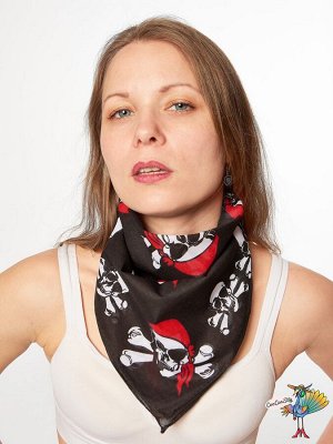 Mia Lover Платок-бандана Пиратская веселый роджер и череп с костями, №0063, 55х55 см