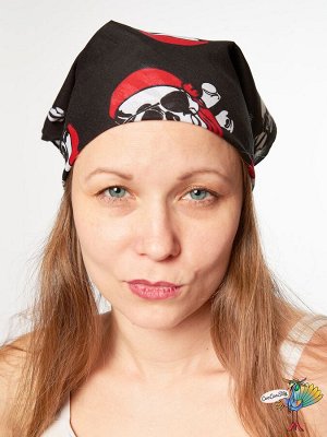 Mia Lover Платок-бандана Пиратская веселый роджер и череп с костями, №0063, 55х55 см