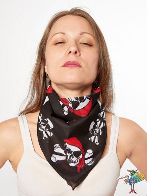 Mia Lover Платок-бандана Пиратская веселый роджер и череп с костями, №0063, 55х55 см