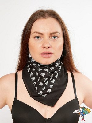 платок-бандана Пиратская мелкий рисунок череп с костями, №0156, 55х55 см
