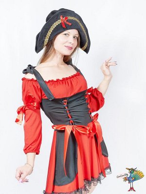 костюм женский Пиратка красное платье One Size (платье)