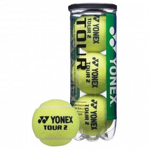 Мяч теннисный Yonex Tour, набор 3 штуки, одобрено ITF и FFT, натуральная резина, сукно